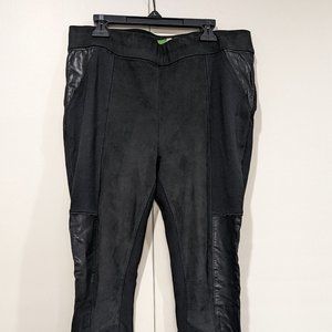 Anthropologie Women's Black Faux Leather Pull on Legging Pants, Ankle Zip, 29